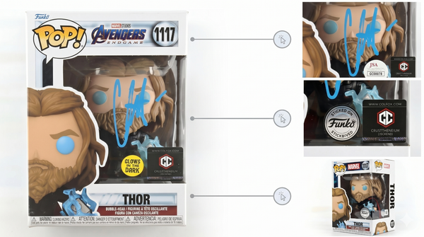 Chris Hemsworth Signed Thor 1117 Glow in the Dark Funko Pop Endgame Radikal COA
