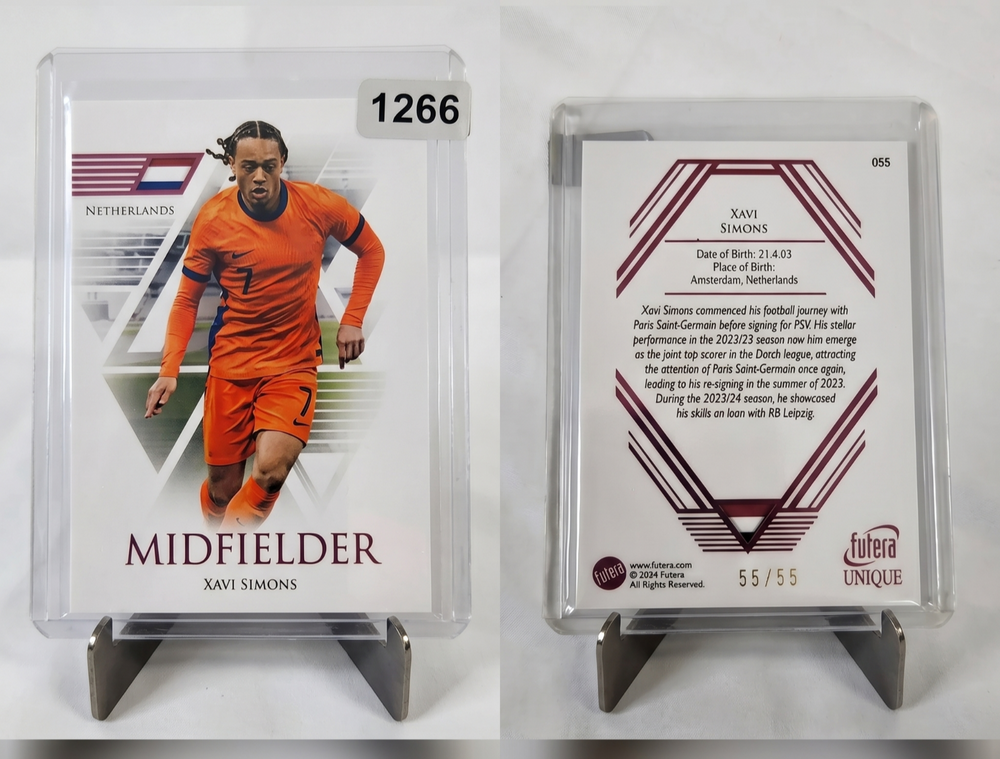 2023-24 Futera Unique Xavi Simons QUARTZ Parallel 55 #055 Netherlands