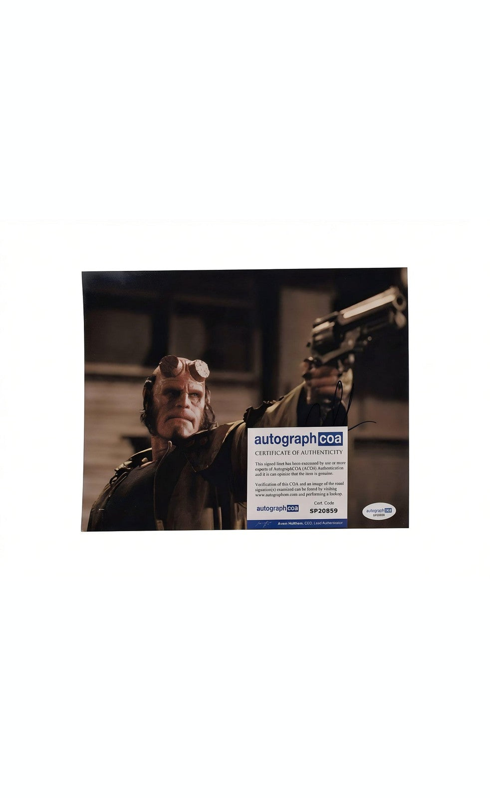 Ron Perlman Autographed Hellboy 8x10 Photo with ACOA Certificate of Authenticity
