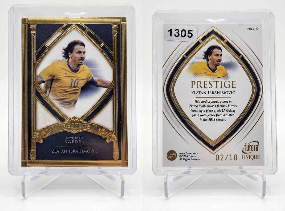 Zlatan Ibrahimovic 2024 Futera Gold Prestige Patch Limited Edition /10
