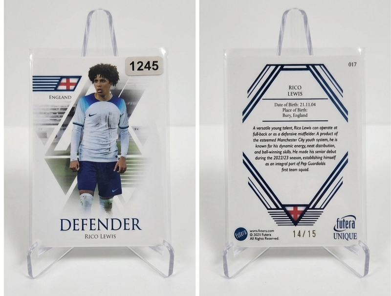 2024 Futera Unique ريكو لويس موازٍ من نوع SAPPHIRE /15 #017 إنجلترا مان سيتي