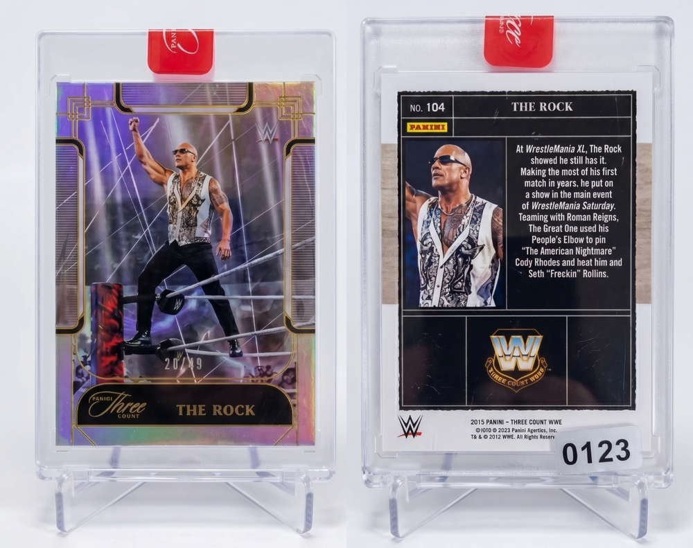 2024 Panini Three Count The Rock #104 WWE Foil Parallel /49