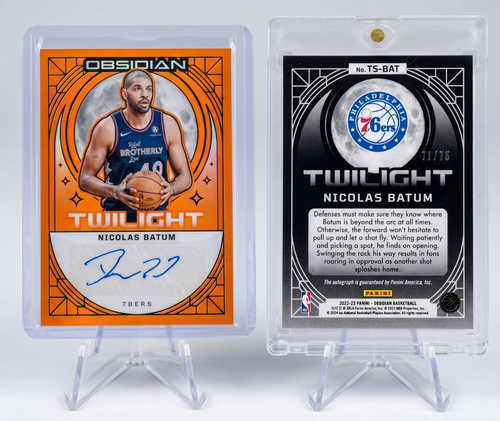 2022-23 Panini Obsidian Twilight Nicolas Batum Auto Orange Flood /75 76ers