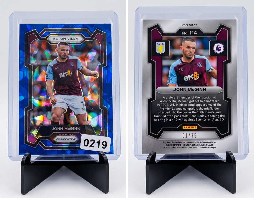 2023-24 Panini Prizm John McGinn BLUE ICE PRIZM /75 #114 Aston Villa