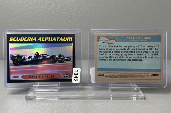 2023 Topps Chrome F1 Nyck De Vries Autos of 1977 Insert RC #AU77-NDV AlphaTauri