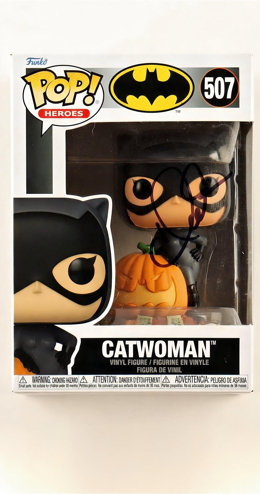 Halle Berry Signed Catwoman 507 Funko Pop Halloween Pumpkin Autographed ACOA