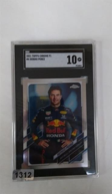 2021 Topps Chrome F1 Sergio Perez Card Graded SGC 10 Rare Collectible Item