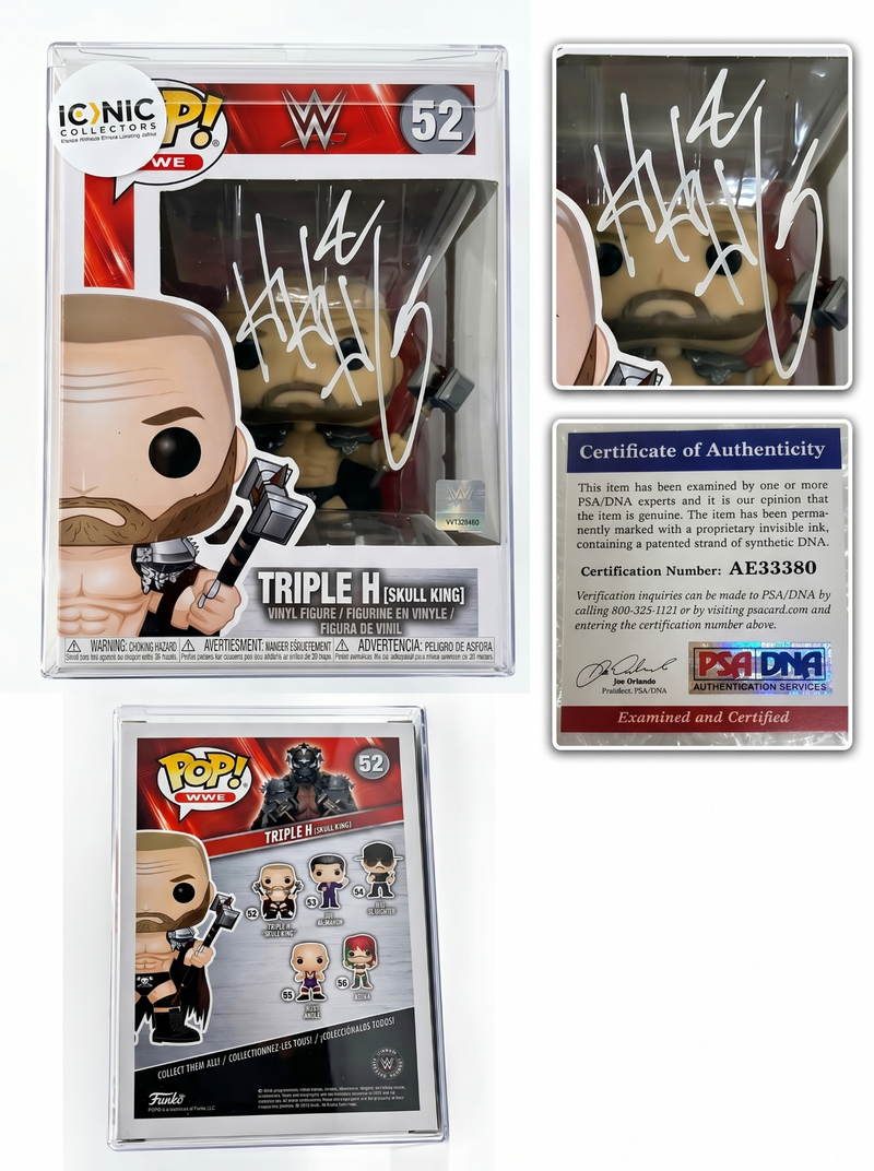 Triple H موقعة Skull King Funko Pop 52 WWE توقيع PSA DNA COA