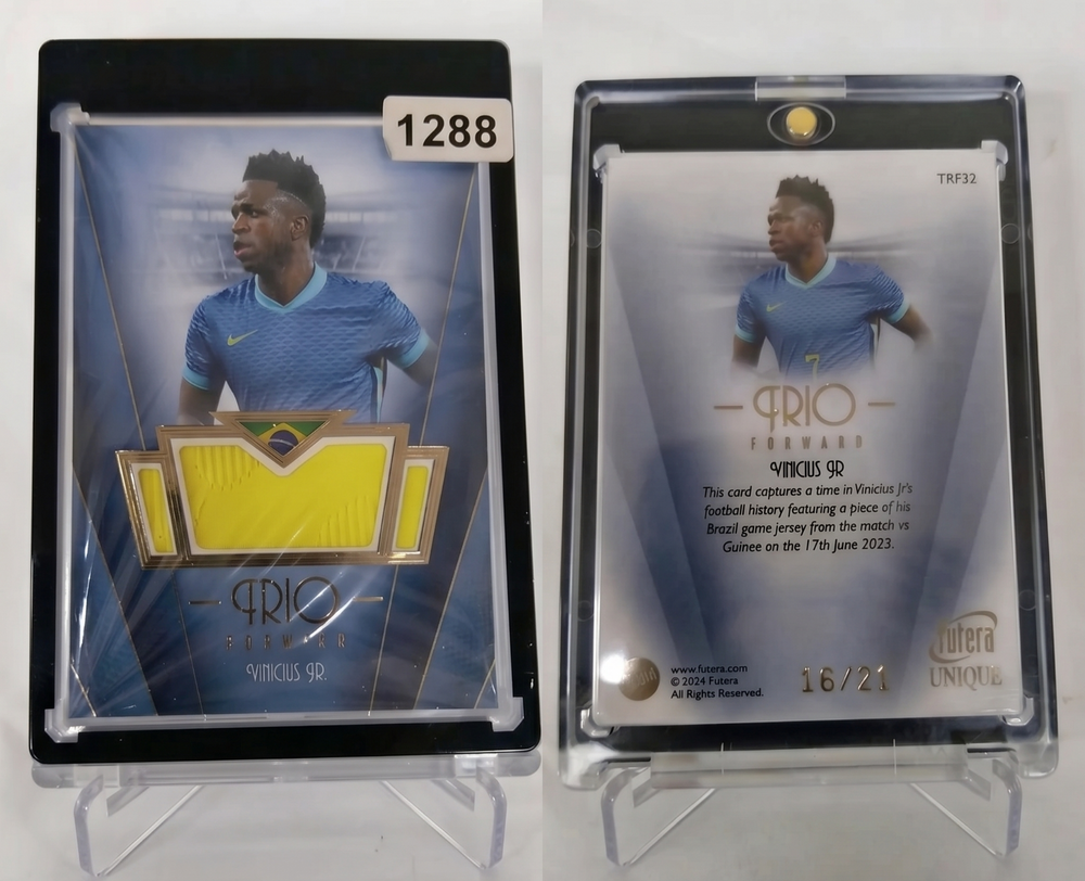 2024 Futera Unique Vinícius Jr. TRIO Match Worn Relic /21 Real Madrid