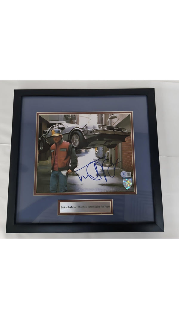 Michael J Fox Signed Back To Future Photo Beckett Pix - With Frame