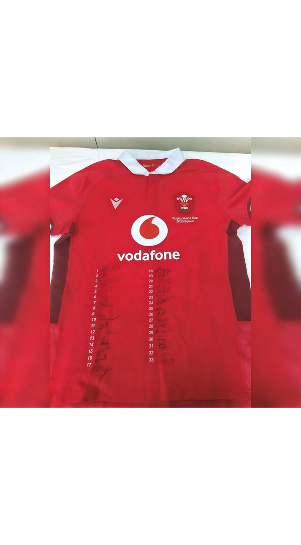 2023 Wales Rugby World Cup Squad Signed Shirt with 33 Autographs Limited Edition