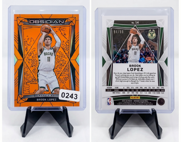 2022 Panini Obsidian Brook Lopez Lightning Strike Signatures Auto number 99