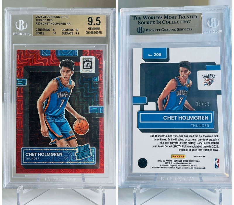 2022-23 بطاقة بانيتزي بريزم تشيت هولمغرين حمراء تشويس RC /88 #208 SGC 9.5 Mint+