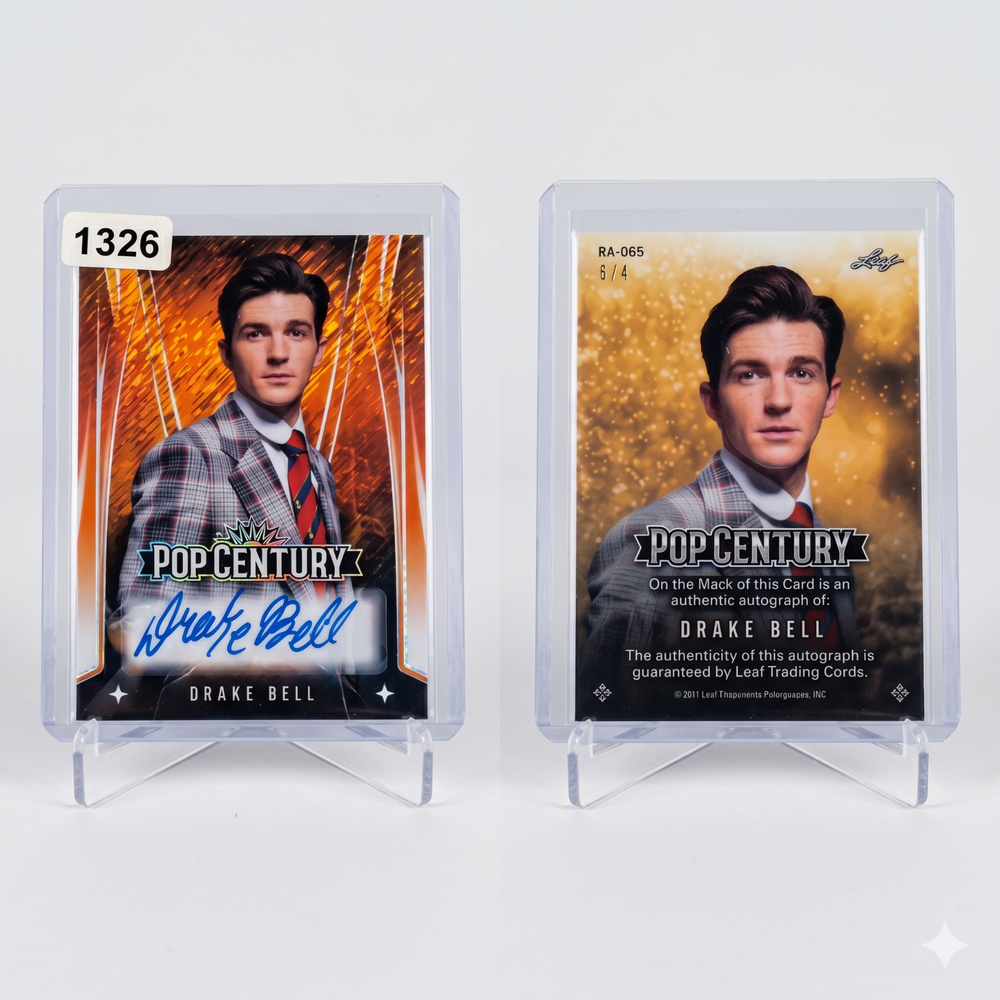 2021 Leaf Pop Century Drake Bell Retro Auto #RA-065 Orange Shimmer 6/4 Misprint