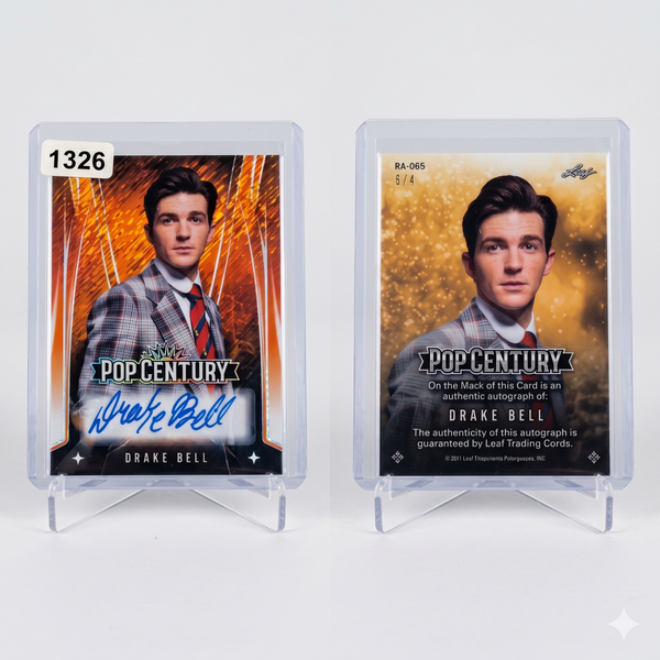 2021 Leaf Pop Century Drake Bell Retro Auto #RA-065 Orange Shimmer 6/4 Misprint