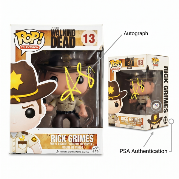 Andrew Lincoln Signed Rick Grimes 13 Funko Pop Sheriff TWD Autograph PSA COA