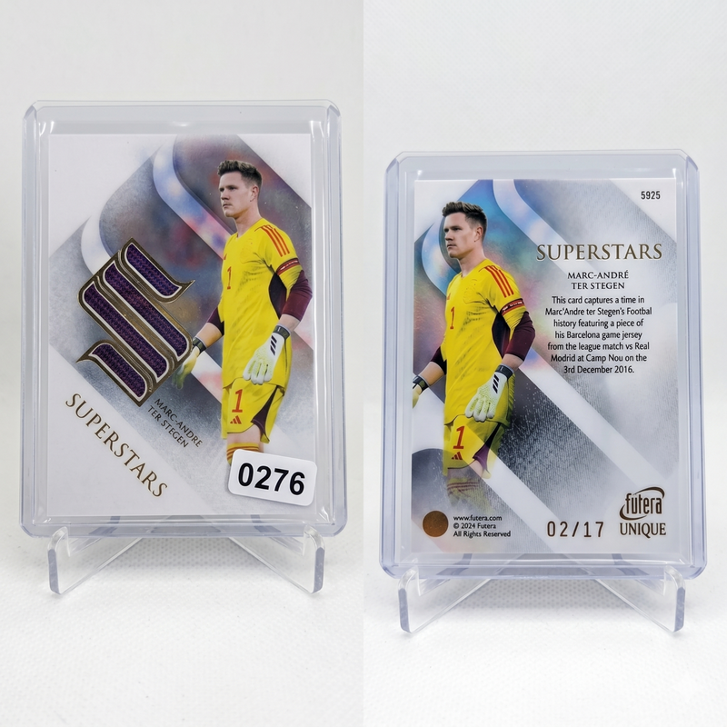 2024 Futera Unique Marc-Andre Ter Stegen SUPERSTARS رقعة قميص المباراة #02/17