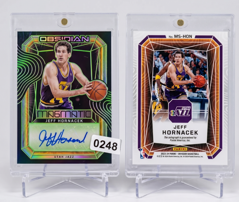 2023-24 Panini Obsidian Jeff Hornacek تواقيع ماجماتيك أوتو خضراء /25 #MS-HON