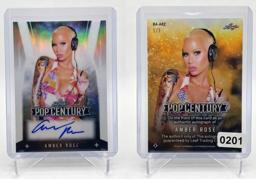 2020 Leaf Pop Century Amber Rose Base Auto #BA-ARZ Gold Prismatic 1/1 One of One