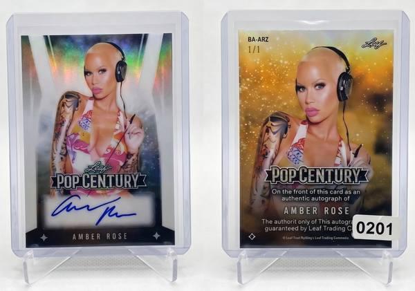 2020 Leaf Pop Century Amber Rose Base Auto #BA-ARZ Gold Prismatic 1/1 One of One