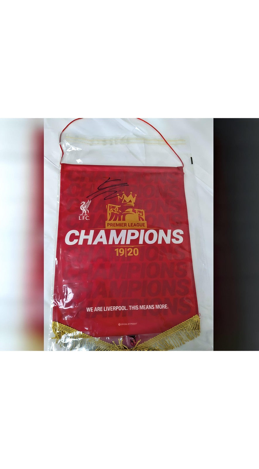 Jurgen Klopp Signed Champions 2019 20 Pennant Soccer Memorabilia Rare