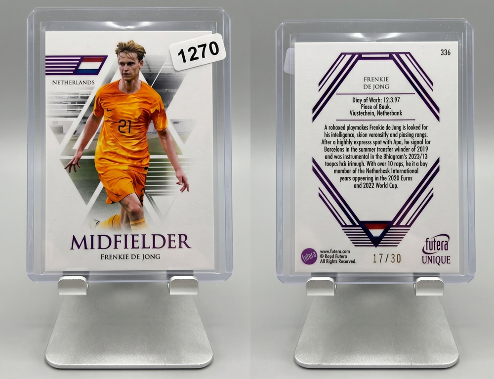 Frenkie de Jong 2024 Futera Dutch Dynamo Limited Edition Card /30 Rare Find