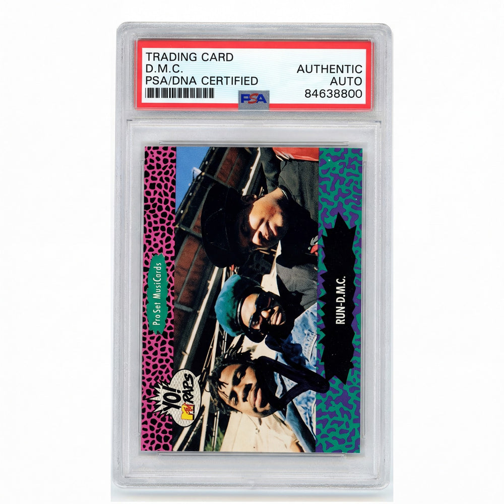 1991 Pro Set Yo! MTV Raps DMC Signed Auto #68 Run-DMC PSA DNA Authentic
