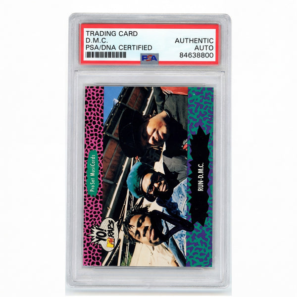 1991 Pro Set Yo! MTV Raps DMC Signed Auto #68 Run-DMC PSA DNA Authentic