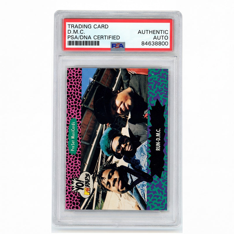 1991 Pro Set Yo! MTV Raps DMC توقيع أوتوجراف #68 Run-DMC PSA DNA أصلي