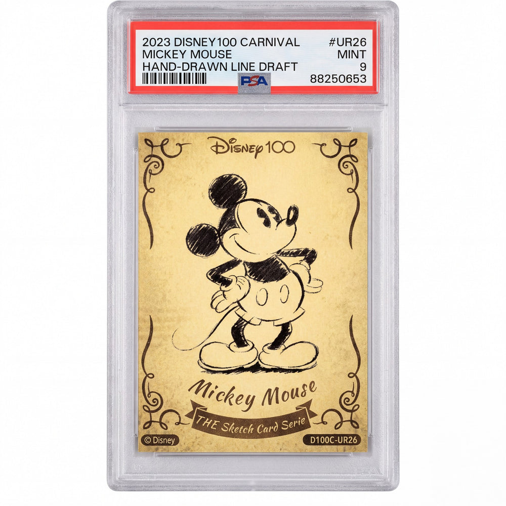 2023 Disney Mickey Mouse 100th Anniversary Hand Drawn Line Draft UR26 PSA 9