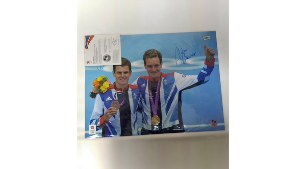 Signed Brownlee Brothers Photo Triathlon Stars Deluxe Edition 16x12 Size