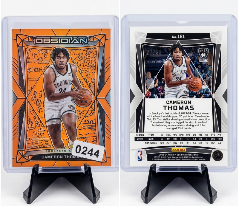 Cameron Thomas 202324 Panini Obsidian NBA بطاقة المبتدئ إصدار محدود /99