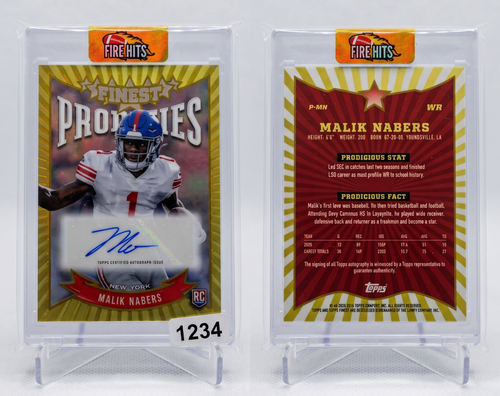 بطاقة تداول معدنية قابلة للتحصيل Topps Finest Malik Nabers Rising Star Spiderman