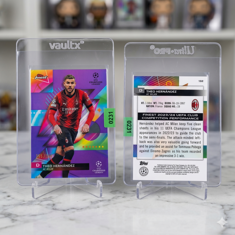 2023-24 Topps Finest Theo Hernandez PURPLE REFRACTOR /299 #132 نادي ميلان