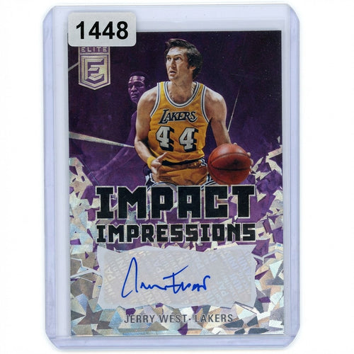 بطاقة جيري ويست التذكارية الموقعة 2021 Panini Donruss Elite Impact Impressions
