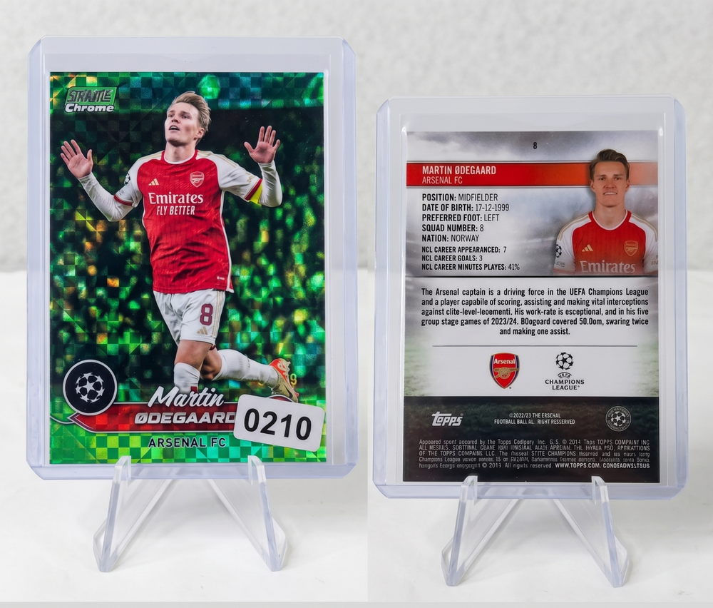 2023-24 Topps Stadium Club Chrome Odegaard NEON GREEN X-FRACTOR /99 #8