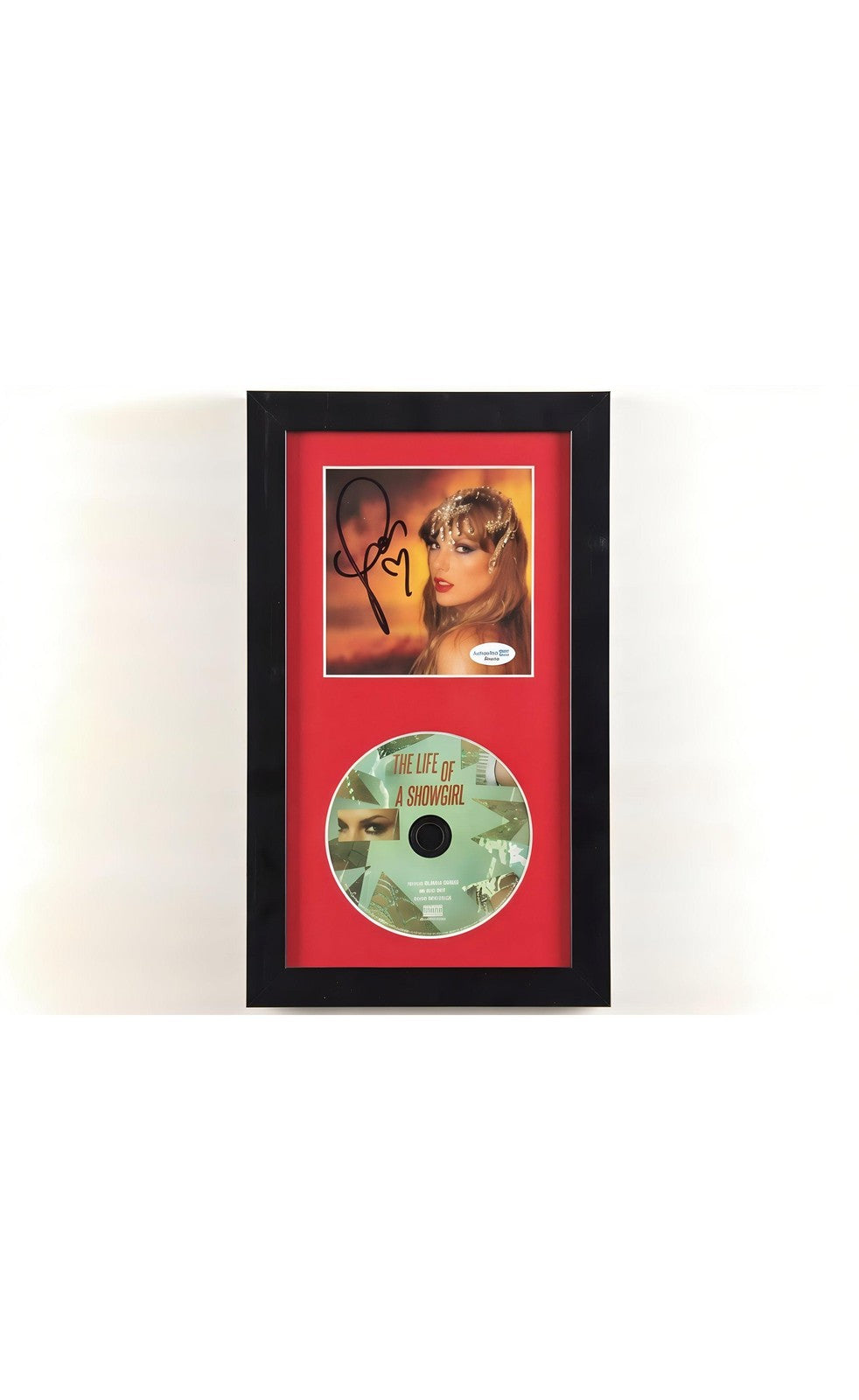 Taylor Swift Signed The Life of a Showgirl Custom Framed CD Insert Display