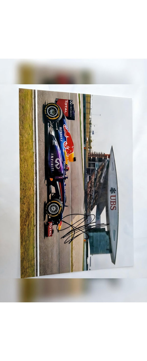 Sebastian Vettel Red Bull Signed 12x8 Photo 4x World Champion Racing