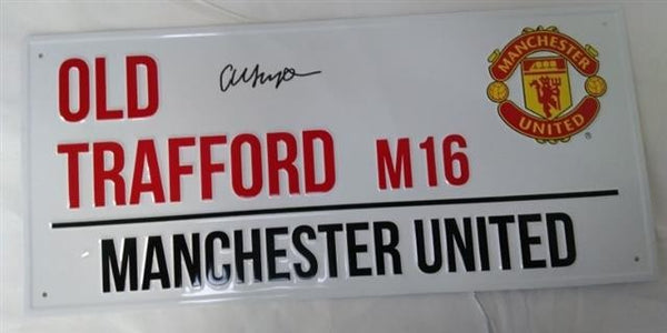 Sir Alex Ferguson Signed Old Trafford Street Sign Manchester United Collectible