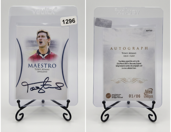 2024 Futera Unique TONY ADAMS Maestro GOLD Autograph 01/06 #AMT07 Arsenal