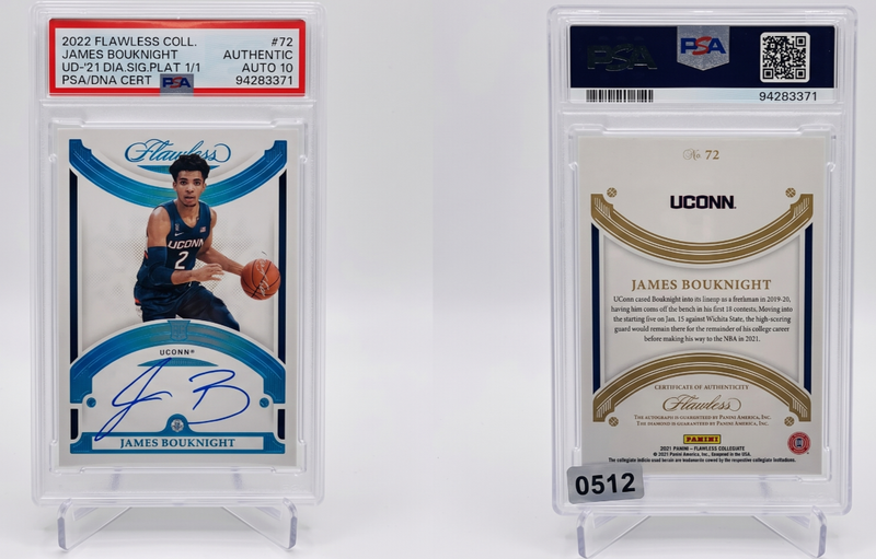 2022 Flawless Collegiate James Bouknight Diamond Auto 1/1 بلاتينيوم PSA #72