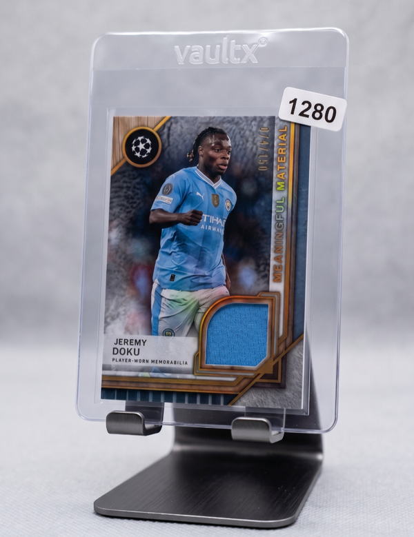 Jeremy Doku 2024 Topps Museum Collection Patch Card /150 Next Gen Talent