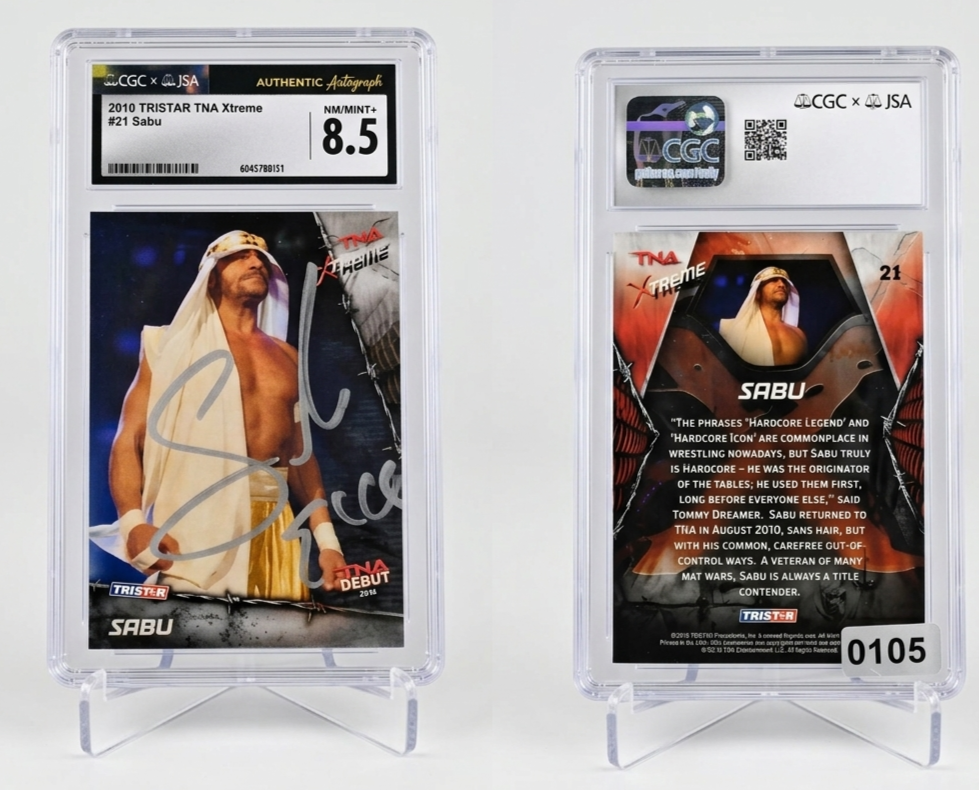 2010 Tristar TNA Xtreme Sabu #21 Signed Auto CGC 8.5 JSA Hardcore Legend