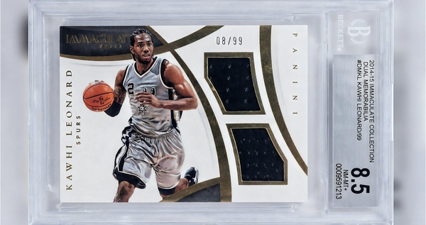 2014-15 Panini Immaculate Kawhi Leonard Dual Patch #DP-KL PSA 8.5 /99