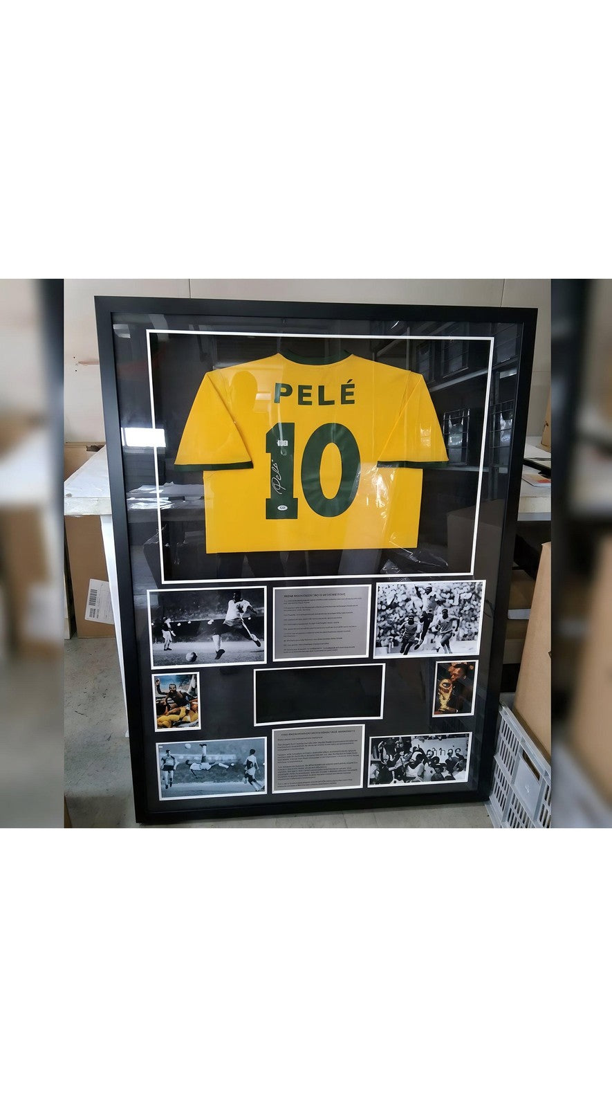 Brazilian Icon Pele Jersey PSA Boot Madness Jerseys Elite - With Frame