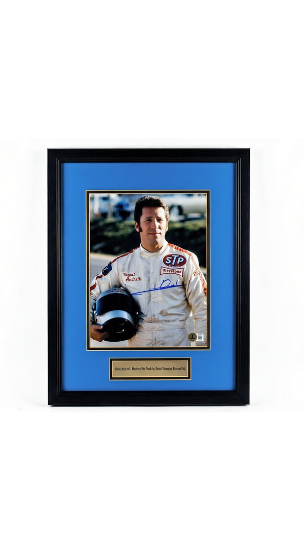 Mario Andretti Signed 8x10 Photo Beckett Racing Legend - With Frame