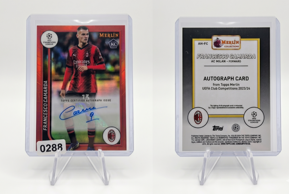 2023-24 Topps Merlin Francesco Camarda RC AUTO #AH-FC AC Milan Rookie