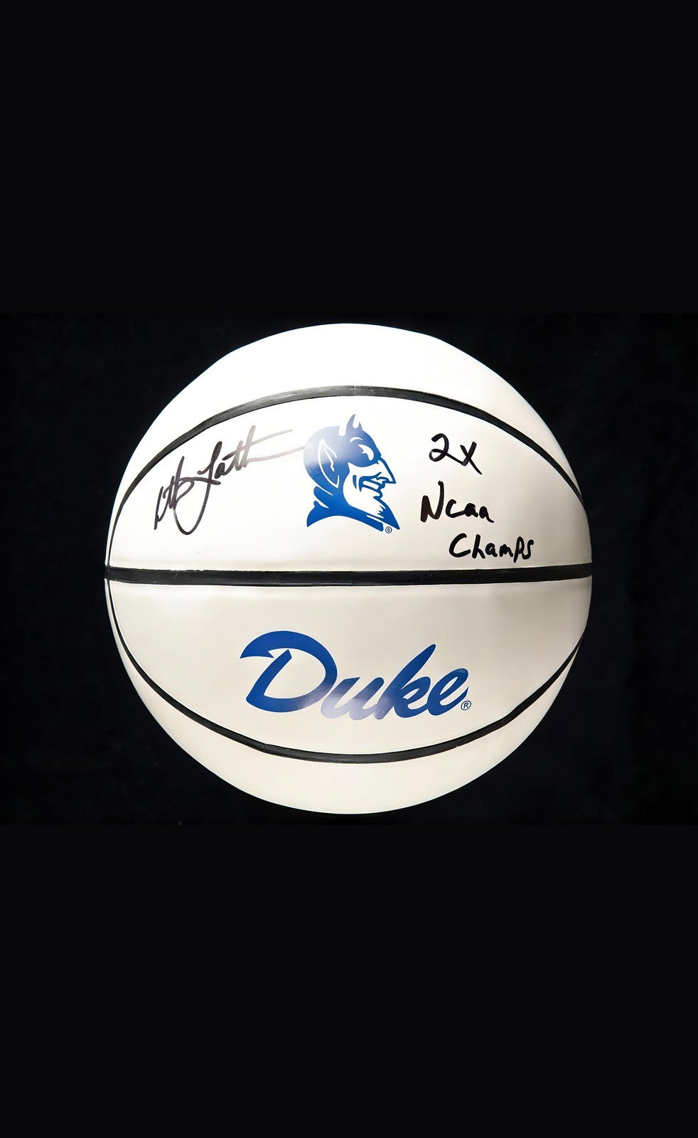 Christian Laettner Signed Duke Logo Basketball NCAA Legend Memorabilia Item