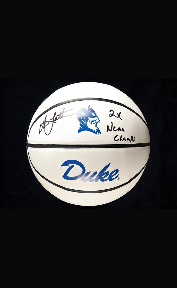 Christian Laettner Signed Duke Logo Basketball NCAA Legend Memorabilia Item