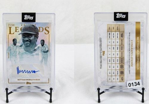 Topps Cricket Legends Vol 2 موثيا موراليثاران توقيع إصدار محدود